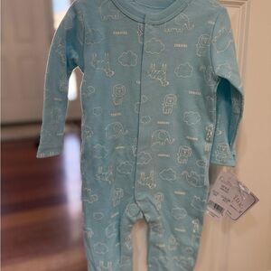 Blue Animal Print Kids One Piece
